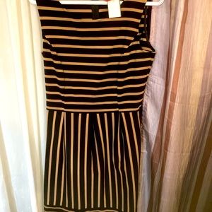 Tan and Black Striped Tank Top Dress.